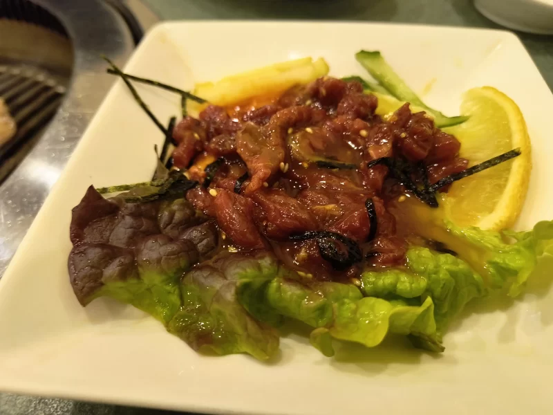 焼肉清香苑のユッケ